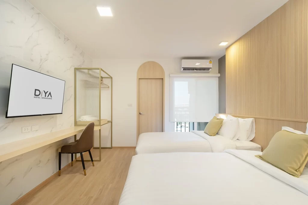 standard twin room diya hotel srinakarin2 - standard twin room diya hotel srinakarin3 - Diya โรงแรมมุสลิม ใกล้สนามบินสุวรรณภูมิ
