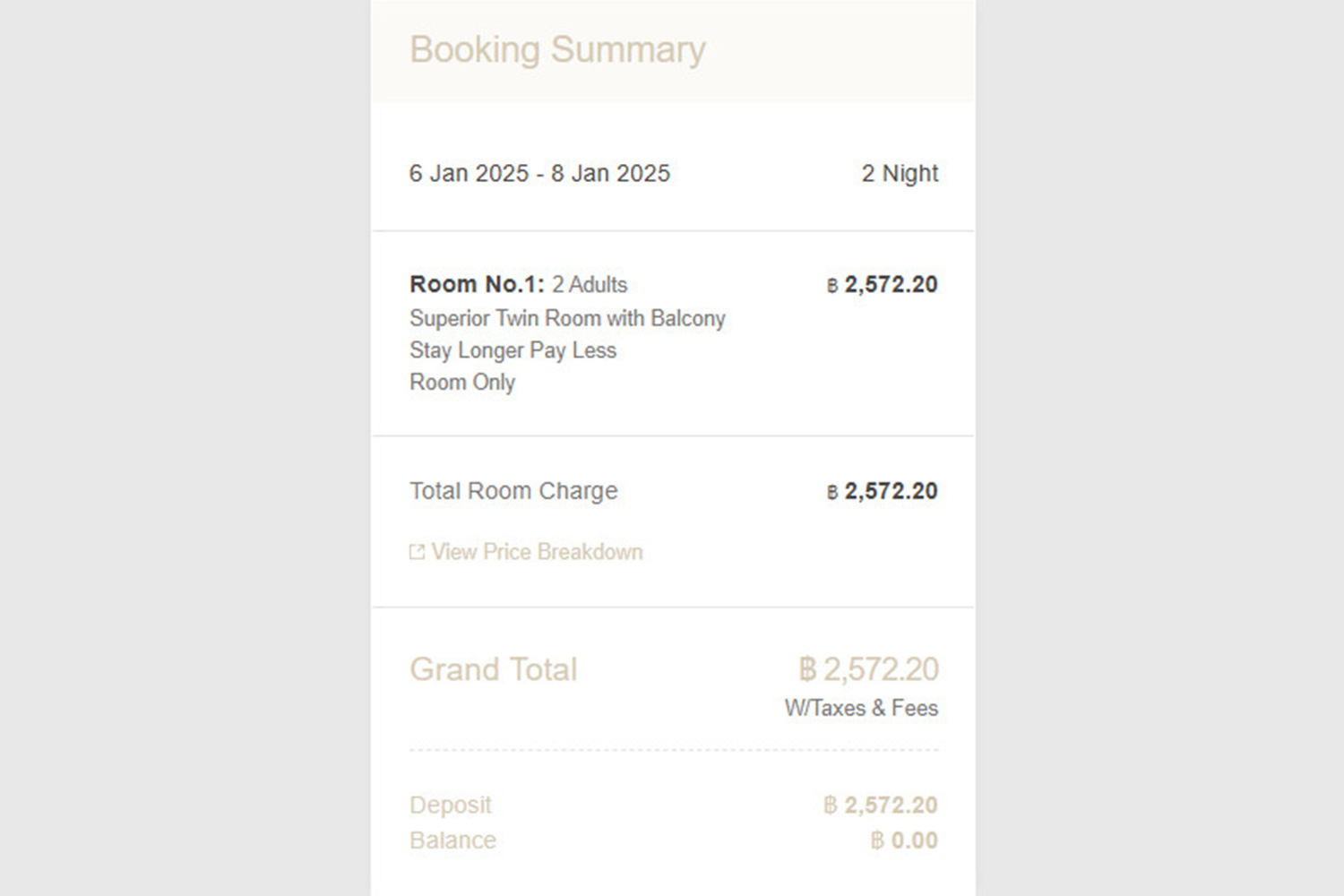 5. ตรวจสอบรายละเอียดการจอง - Diya Hotel Srinakarin โรงแรมใกล้สนามบินสุวรรณภูมิ. ที่พักใกล้สุวรรณภูมิ 